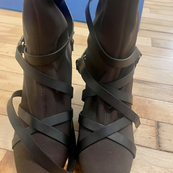 Marion Parke cocoa ultra crepe ankle booties